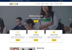 黄蓝经典配色的wordpress教育公司主题模板，适合用于教育培训公司的官方网站使用。